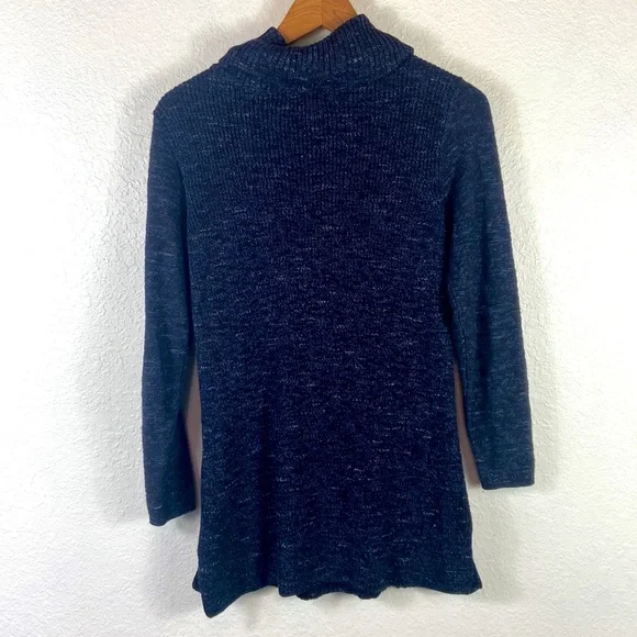 NIC+ZOE Blue Marled Turtleneck Sweater S - Picture 7 of 7